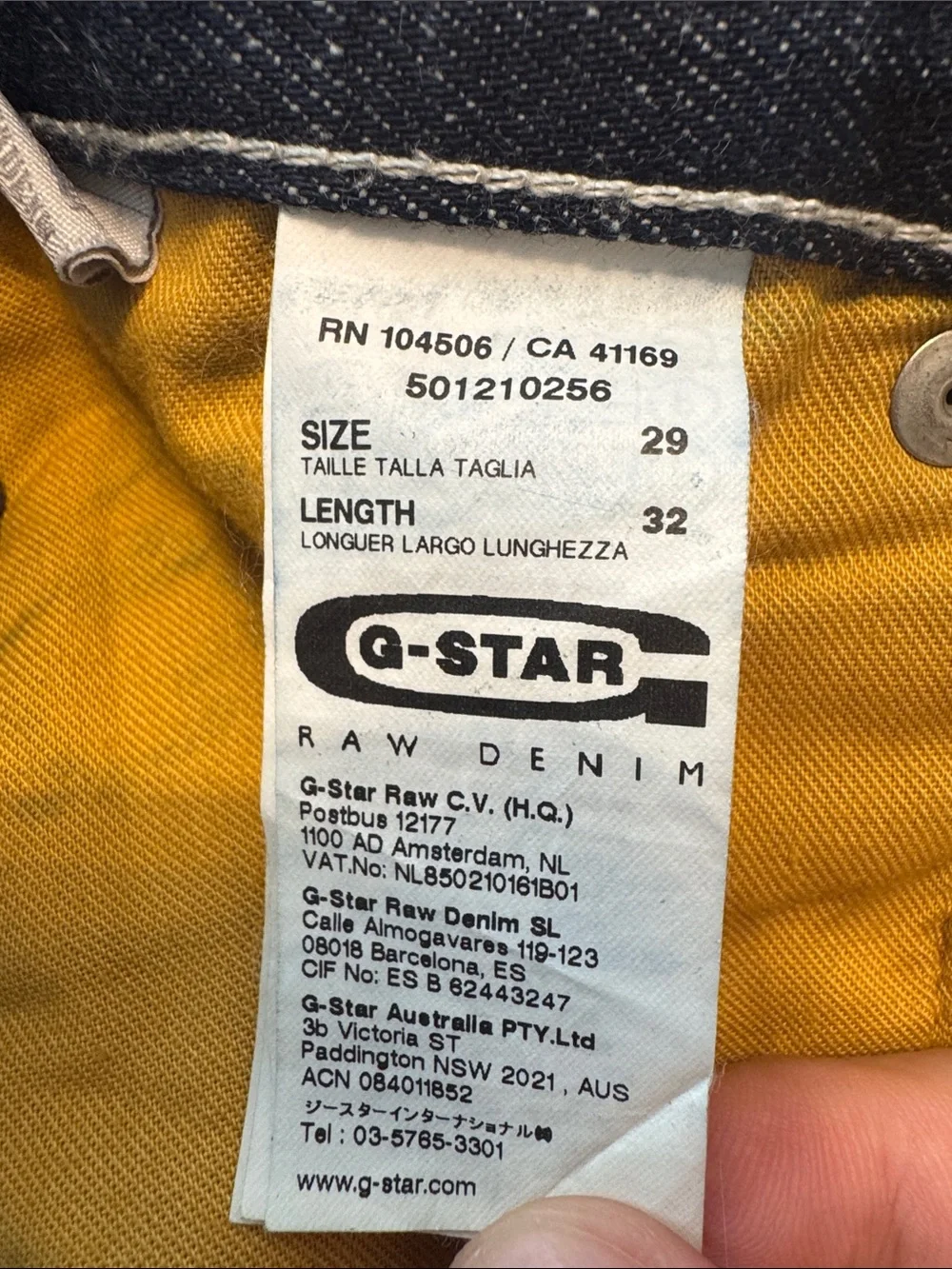 G-Star Raw GS01 Arc 3D Loose Tapered Twisted Jeans Size 29